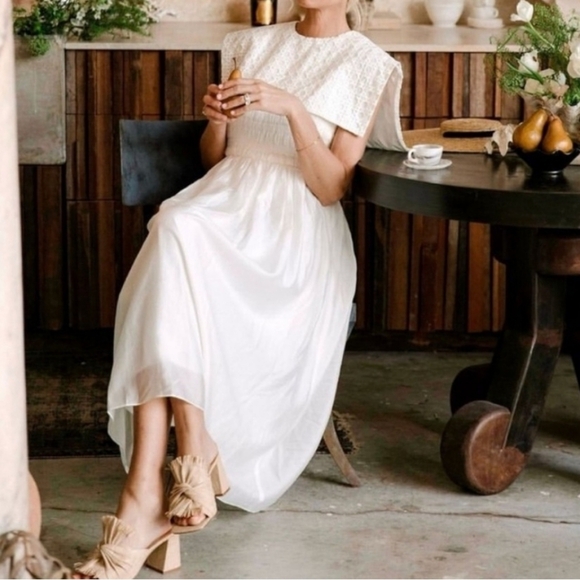 Antonio Melani x Jennifer Sumko "Alyssa" Shirred Bib Capelet Dress - Picture 5 of 15